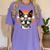 Retro Sunset Sunglasses Boston Terrier Boston Bull Bostie Women's Comfort Colors T-Shirt Violet