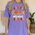 Retro Thankful Music Teacher Pumpkin Fall Thanksgiving Women's Comfort Colors T-Shirt Violet