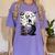 Spooky Halloween Moon Boston Terrier Boston Bull Bostie Women's Comfort Colors T-Shirt Violet