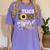 TEACH LOVE INSPIRE Teacher Sunflower Appreciation Women's Comfort Colors T-Shirt Violet TEACH LOVE INSPIRE Teacher Sunflower Appreciation Women's Comfort Colors T-Shirt Violet