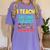 I Teach Second Grade Superheroes Teacher Superhero Women's Comfort Colors T-Shirt Violet