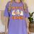 Teacher Halloween Trick Or Teach Retro Groovy Floral Ghost Women's Comfort Colors T-Shirt Violet Teacher Halloween Trick Or Teach Retro Groovy Floral Ghost Women's Comfort Colors T-Shirt Violet