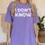 Teacher Shirts I Don't Know Idea For Teachers & Workers Adults - Small Short Sleeve Women's Comfort Colors T-Shirt Violet Teacher Shirts I Don't Know Idea For Teachers & Workers Adults - Small Short Sleeve Women's Comfort Colors T-Shirt Violet