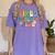Tired Teachers Club Groovy Teachers Back To School Women's Comfort Colors T-Shirt Violet