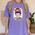 Witchy Teacher Halloween Messy Bun Teacher Bleached Women's Comfort Colors T-Shirt Violet