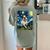Boston Terrier Dog Starry Night Painting Women's Comfort Colors T-Shirt Back Print Bay