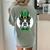 Green Boston Terrier Shamrock St Patricks Day Boston Terrier Women's Comfort Colors T-Shirt Back Print Bay