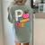 P Is For Pre K Teacher Student Pencil Apple Back To School Women's Comfort Colors T-Shirt Back Print Bay