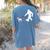 Bigfoot Walking With Bull Terrier Dog Women's Comfort Colors T-Shirt Back Print Blue Jean