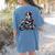 Biker Boston Terrier Dog Riding Motorbike Women's Comfort Colors T-Shirt Back Print Blue Jean
