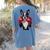 Boston Terrier Boxing Women's Comfort Colors T-Shirt Back Print Blue Jean