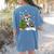 Boston Terrier Christmas Tree Lights Santa Hat Women's Comfort Colors T-Shirt Back Print Blue Jean