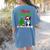 Boston Terrier Christmas Tree Lights Xmas Dog Lover Women's Comfort Colors T-Shirt Back Print Blue Jean