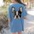 Boston Terrier Cute Puppy Face Dog Lover Pet Owner Women's Comfort Colors T-Shirt Back Print Blue Jean
