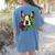 Boston Terrier In Day Of The Dead Sugar Skull Dog Women's Comfort Colors T-Shirt Back Print Blue Jean