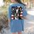 Boston Terrier Dog American Flag 4th Of July Patriotic Puppy Women's Comfort Colors T-Shirt Back Print Blue Jean