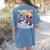 Boston Terrier Dog Christmas Snowman Winter Snow Women's Comfort Colors T-Shirt Back Print Blue Jean