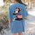 Boston Terrier Dog Merica 4th Of July Usa American Flag Men Women's Comfort Colors T-Shirt Back Print Blue Jean
