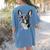 Boston Terrier Dog Motif Pet Illustration Boston Terrier For Men Women Kids Women's Comfort Colors T-Shirt Back Print Blue Jean