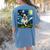 Boston Terrier Dog Starry Night Painting Women's Comfort Colors T-Shirt Back Print Blue Jean