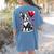 Boston Terrier Dog Valentine's Day Dog Owner Women's Comfort Colors T-Shirt Back Print Blue Jean