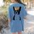 Boston Terrier Dog Wearing Crown For Men Women Girls Kids Women's Comfort Colors T-Shirt Back Print Blue Jean