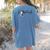 Boston Terrier EKG Heartbeat Heart Line Dog Lovers Women's Comfort Colors T-Shirt Back Print Blue Jean