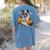 Boston Terrier Ghost Boo Halloween Costume Spooky Season Women's Comfort Colors T-Shirt Back Print Blue Jean