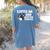 Boston Terrier Lover Coffee And Boston Terriers Women's Comfort Colors T-Shirt Back Print Blue Jean