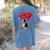 Boston Terrier Lover Heart Shape Boston Terrier Valentine Women's Comfort Colors T-Shirt Back Print Blue Jean