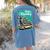 Boston Terrier Merry Christmas Tree Truck Dog X-Mas Women's Comfort Colors T-Shirt Back Print Blue Jean