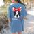 Boston Terrier Mom Bostie Women Girls Women's Comfort Colors T-Shirt Back Print Blue Jean