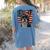 Boston Terrier Patriotic 4th Of July USA American Flag Women's Comfort Colors T-Shirt Back Print Blue Jean