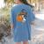 Boston Terrier Pumpkin Jack O Lantern Halloween Women's Comfort Colors T-Shirt Back Print Blue Jean