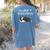 Boston Terrier Puppy Sweet Dreams Pajama For Bedtime Women's Comfort Colors T-Shirt Back Print Blue Jean