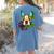 Boston Terrier In Red Day Of The Dead Sugar Skull Dog Women's Comfort Colors T-Shirt Back Print Blue Jean