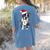 Boston Terrier Santa Christmas Lights Xmas Dog Lover Men Women Kids Women's Comfort Colors T-Shirt Back Print Blue Jean