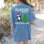 Boston Terrier Santa Hat Dabbing Around The Christmas Tree Women's Comfort Colors T-Shirt Back Print Blue Jean