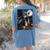 Boston Terrier Selfie Full Moon Flying Witch Halloween Dog Women's Comfort Colors T-Shirt Back Print Blue Jean