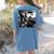 Boston Terrier Graphic Selfie With UFOs Weird Aliens Women's Comfort Colors T-Shirt Back Print Blue Jean
