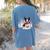 Boston Terrier In The Snow Merry Christmas Winter Women's Comfort Colors T-Shirt Back Print Blue Jean