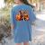 Boston Terrier Thanksgiving Leopard Pumpkins Fall Leaves Women's Comfort Colors T-Shirt Back Print Blue Jean