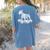 Bull Terrier Skeleton Birthday Halloween Kids Women's Comfort Colors T-Shirt Back Print Blue Jean