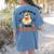 You Can't Scare Me I Teach Daycare Teacher Halloween Ghost Women's Comfort Colors T-Shirt Back Print Blue Jean