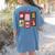Christmas Teacher Stamps Women's Comfort Colors T-Shirt Back Print Blue Jean
