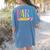 Colorful PARA Teacher Paraprofessional Cute Pencil Women's Comfort Colors T-Shirt Back Print Blue Jean