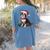 Cute Boston Terrier Dog Christmas Merry X-Mas Graphic Women's Comfort Colors T-Shirt Back Print Blue Jean