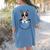 Cute Pocket Boston Terrier Lover Dog Mom Women's Comfort Colors T-Shirt Back Print Blue Jean