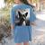 Dog Mom Dad Alien Selfie Boston Terrier UFO For Men Women Women's Comfort Colors T-Shirt Back Print Blue Jean
