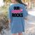 Our Flock Rocks Flamingo Mother's Day Teacher Women's Comfort Colors T-Shirt Back Print Blue Jean Our Flock Rocks Flamingo Mother's Day Teacher Women's Comfort Colors T-Shirt Back Print Blue Jean